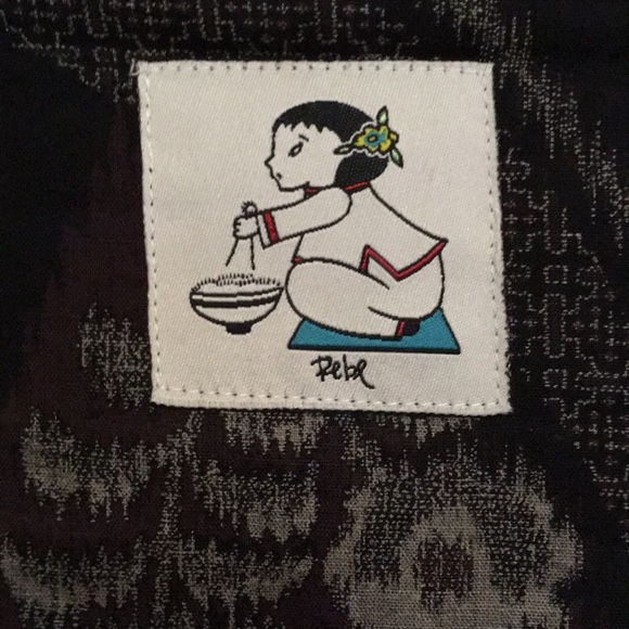 Boho skirt with contrast lining, Japanese fabric M - Picture 6 of 9